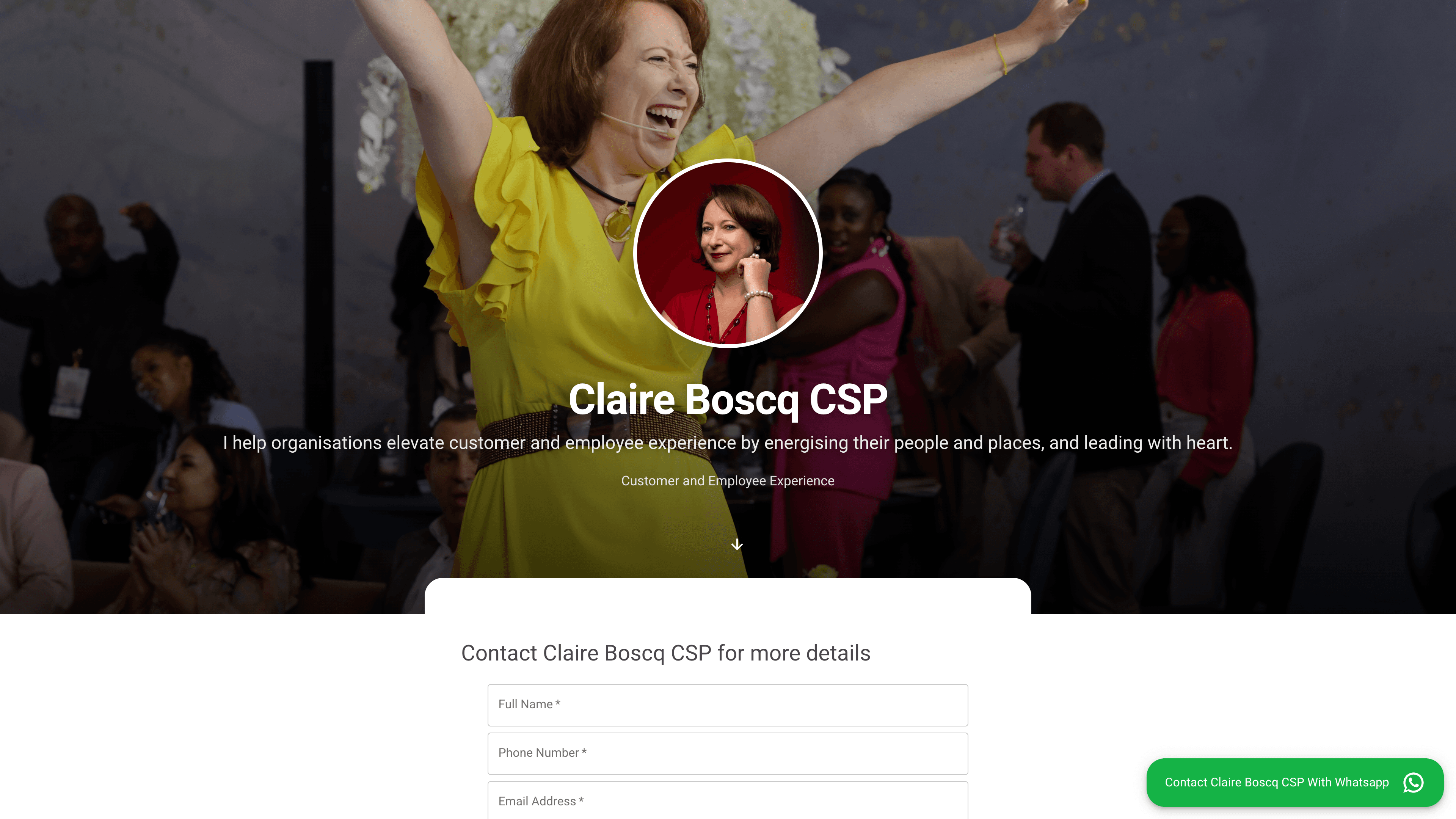Claire Boscq CSP's speaker website preview